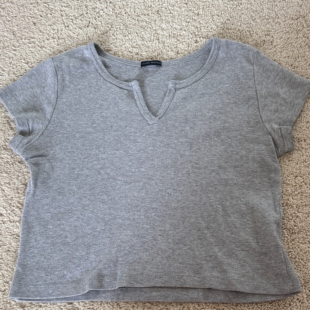 Brandy Melville Heather Gray Short Sleeve Tee